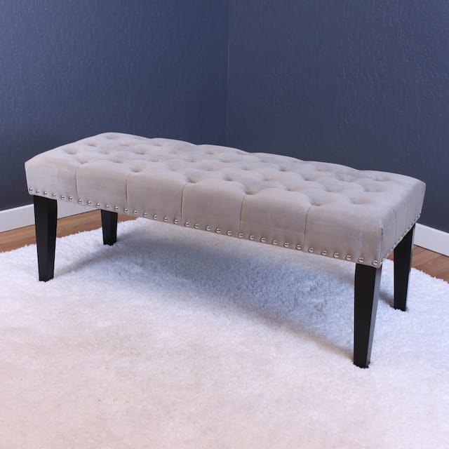 Silver Orchid Orla Velvet Bench - Taupe