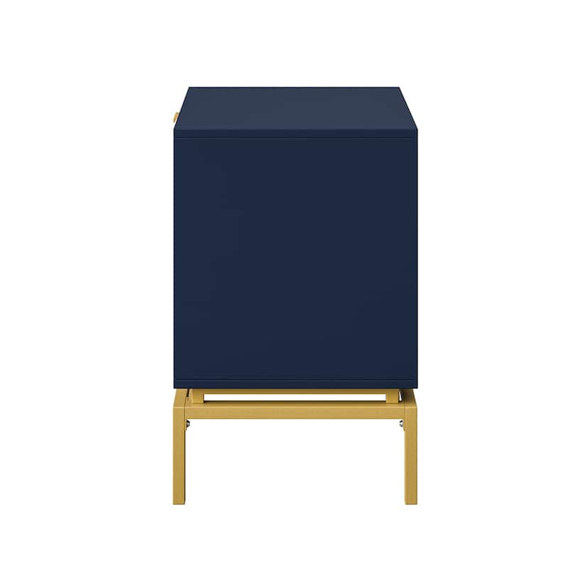 Volkard 25" Mid-century 2-Drawer Storage Nightstand with 2 Drawers Set of 2 by HULALA HOME