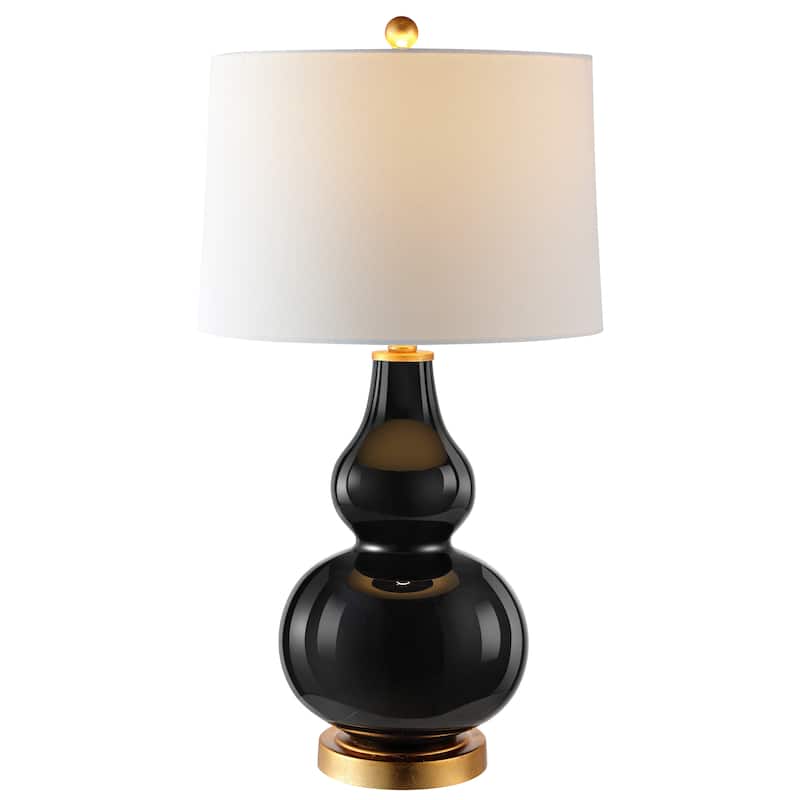 SAFAVIEH Lighting Diede Gourd Table Lamp (Set of 2) - 15x15x28.5 - 15Wx15Dx29H - Black/Gold Leaf