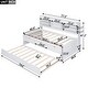 preview thumbnail 5 of 12, Classic Twin Size Wooden Captain Bed with Bookshelves, Drawers and Trundle, White Wash聽