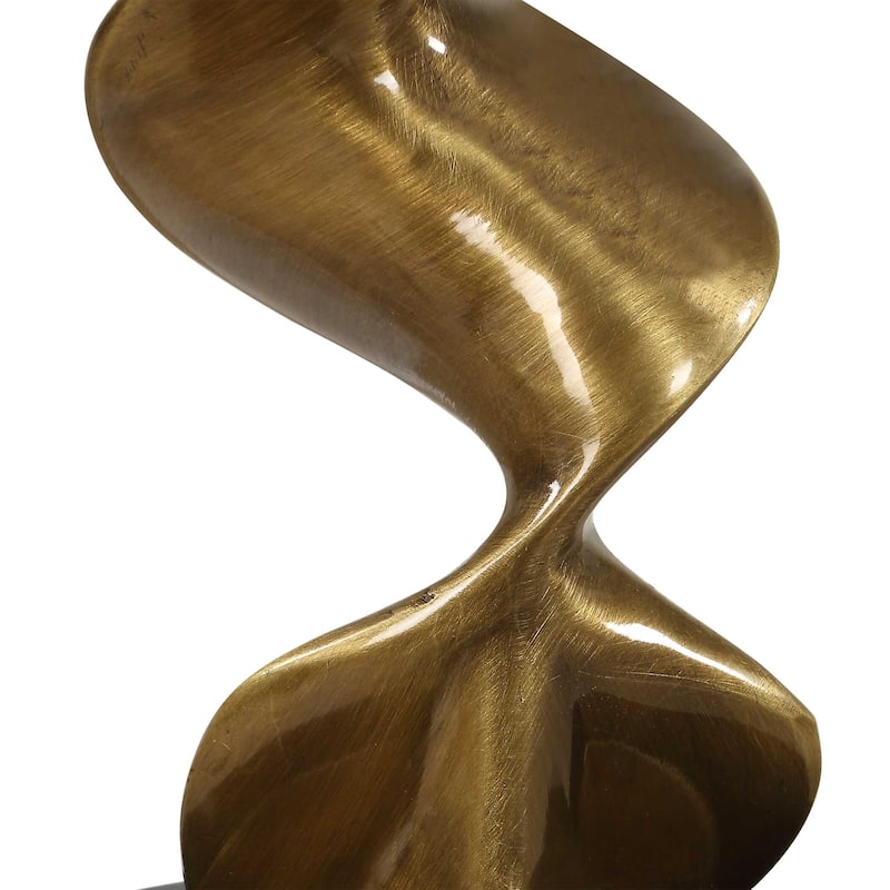 Uttermost Spiraling Cordless Brass Buffet Lamp - 13.00" W x 35.00" H x 13.00" D