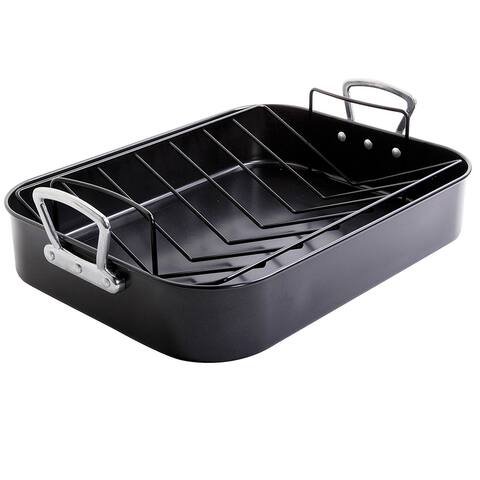 2 Piece Roasting Pan With Rack in Charcoal