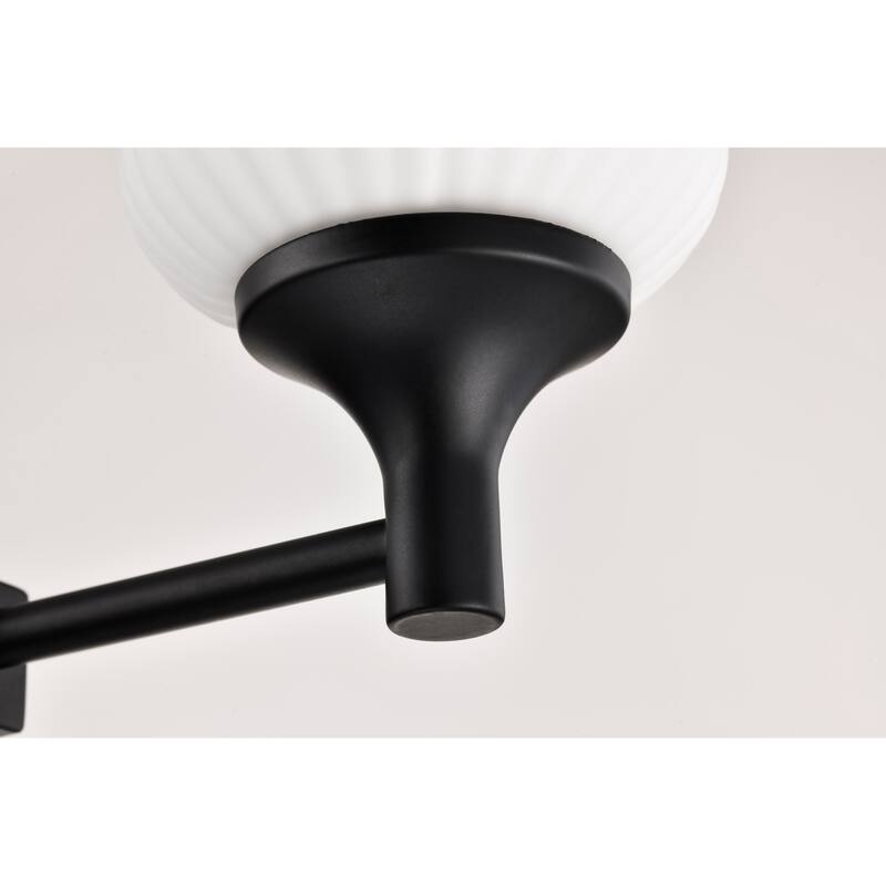 Solara 6 Light Island Pendant Matte Black Finish Frosted Ribbed Glass - Matte Black