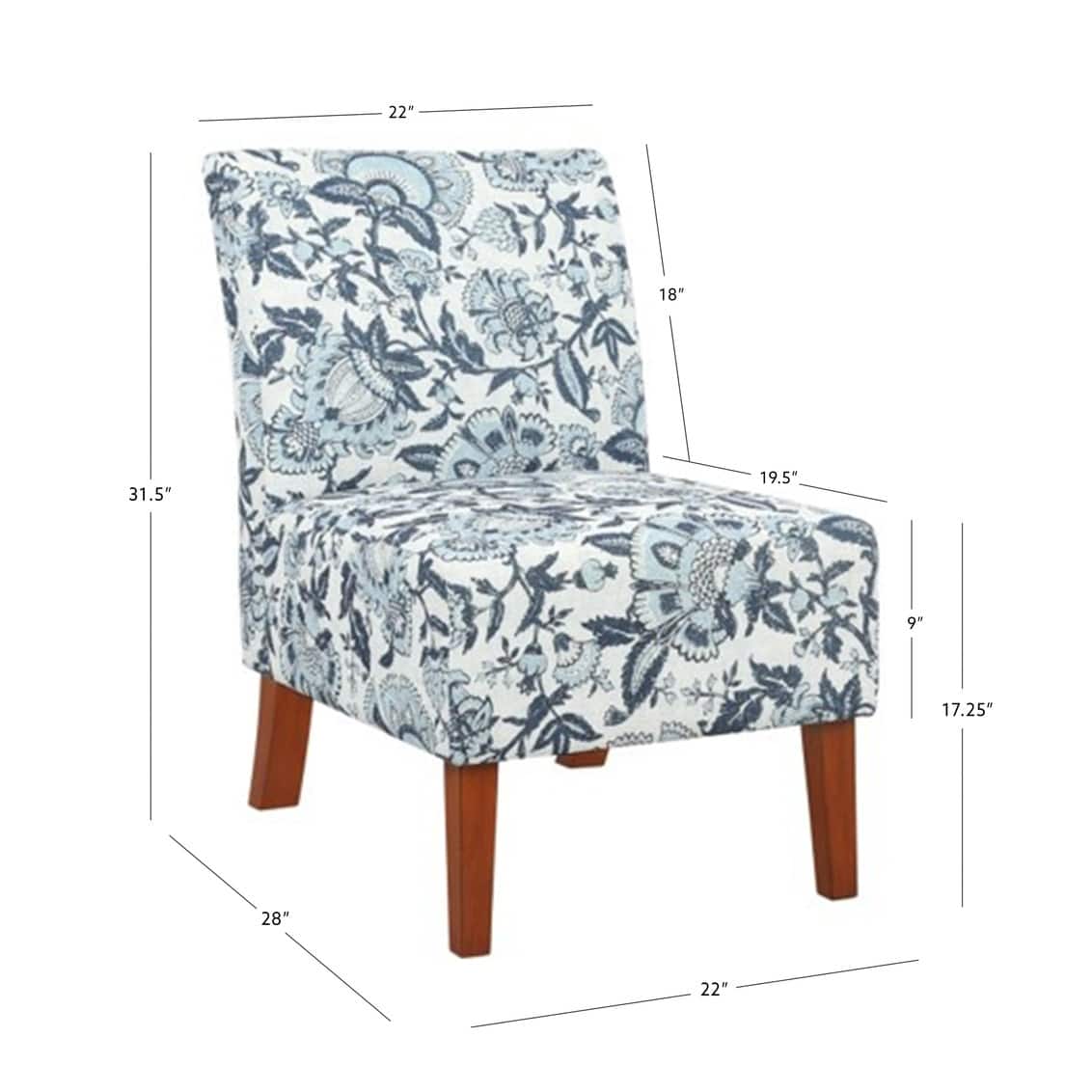 Bradford Blue Paisley Pattern Fabric Accent Chair - On Sale - Bed Bath ...
