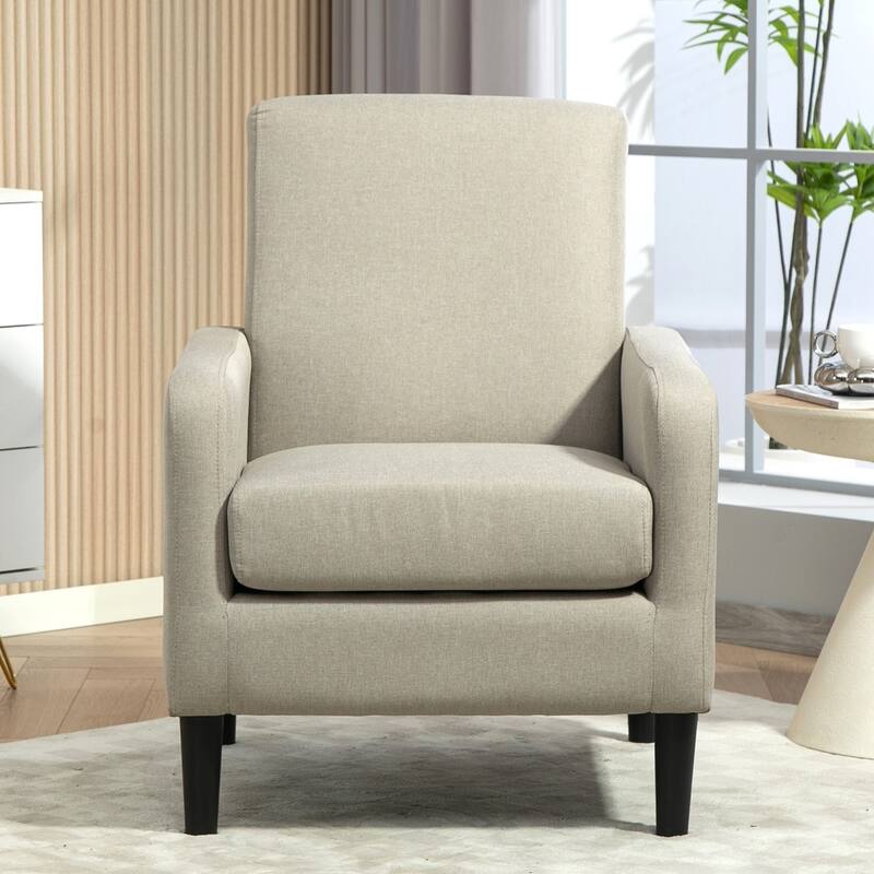 US Pride Furniture Minimalist Elegant Style Armchair with Solid Wood Frame Construction and New Soft Sponge - Light Camel