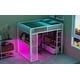 preview thumbnail 6 of 32, Full Metal Gaming Loft Bed with LED, Desk & Drawers