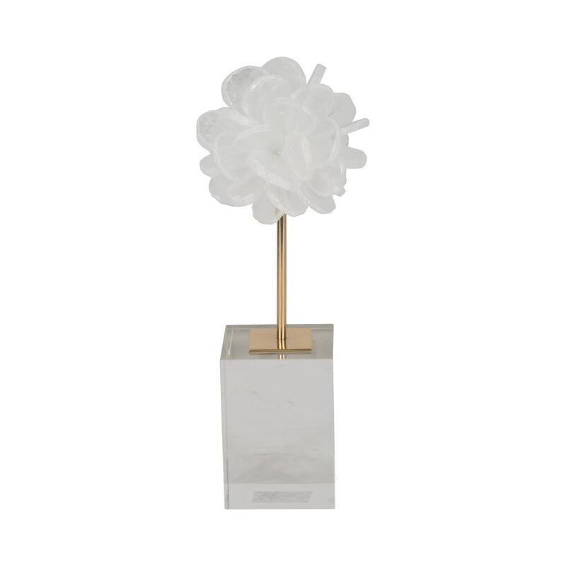 Sagebrook Home JLiliana Crystal Flower Statuary, Perfect for Decor