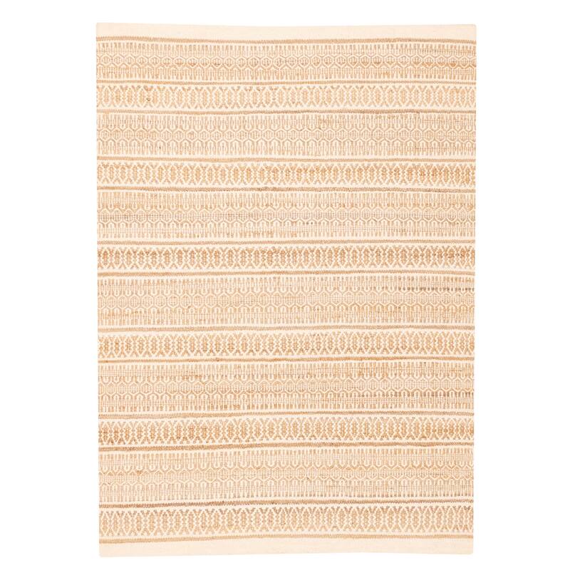 ECARPETGALLERY Flat-Weave Nevada Cream Kilim - 5'3 x 7'4