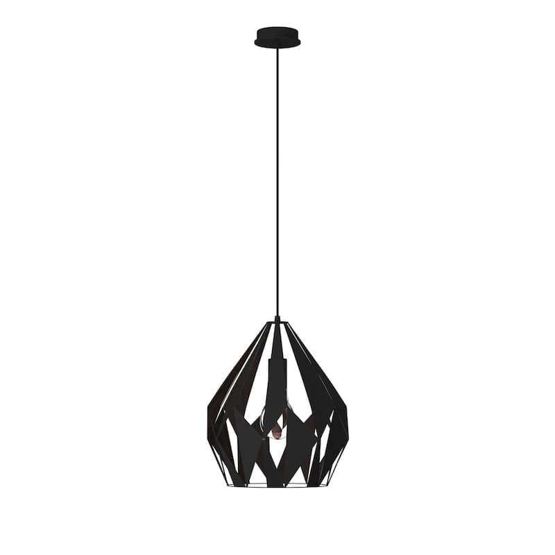 Eglo Carlton 1-light Black and Copper Pendant