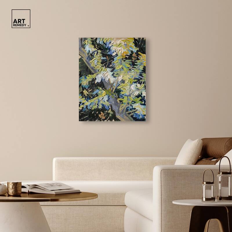 Blossoming Acacia Branches 1890 Canvas by Art Remedy, Gallery Wrapped