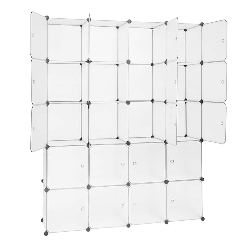 Stackable Cube Storage Shelves with Hanging Rod