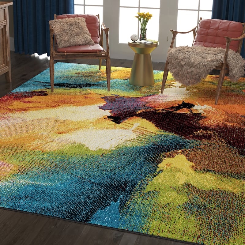 Avdel Mid-Century Modern Graphic Indoor Area Rug - 7'10 x 10'3