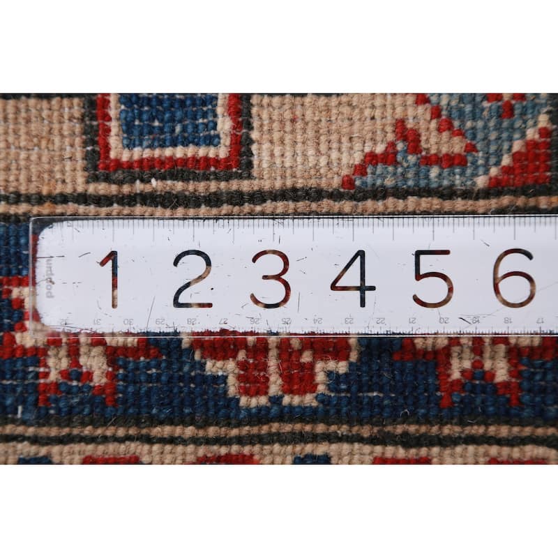 Hand Knotted Oriental 100% Wool Carpet Traditional Geometric Greys & Charcoal Kazak Area Rug - 13' 0'' X 9' 8''
