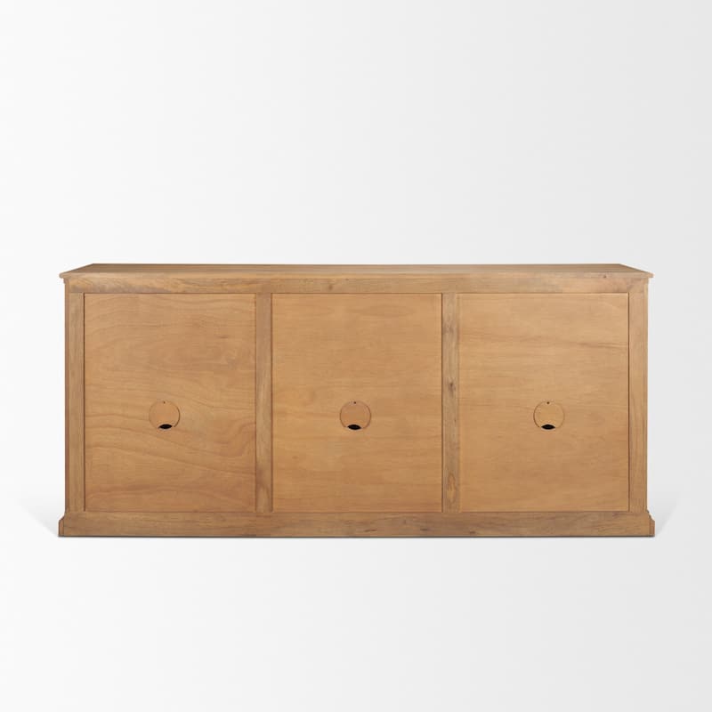 Baron Brown Solid Wood w/ Antiqued Aged Brass Knobs 3-Drawer 6-Door Sideboard