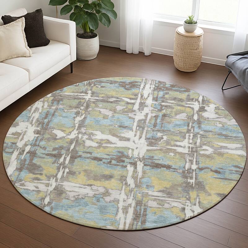 Machine Washable Indoor/ Outdoor Casual Fowler Chantille Rug