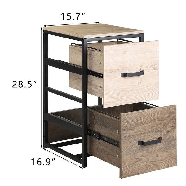 Metal Frame Vertical Filing Cabinet with 2 Drawer - Bed Bath & Beyond ...