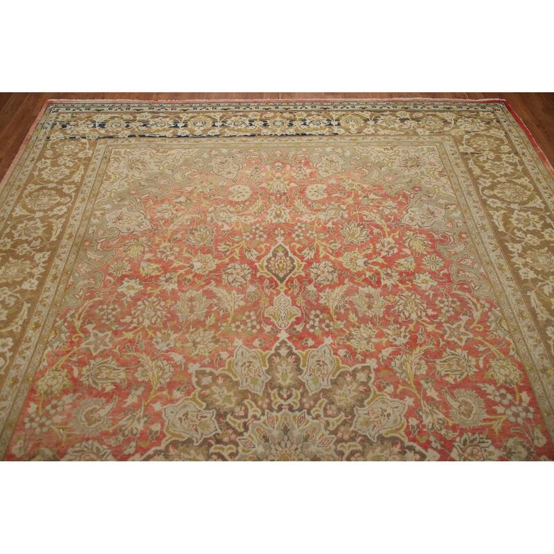 Hand Knotted Oriental 100% Wool Carpet Traditional Floral Red Najafabad Area Rug - 11' 5'' X 7' 9''