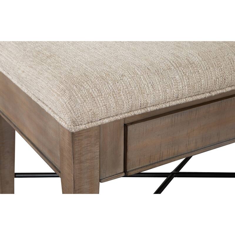 Magnussen Home Paxton Place Dovetail Grey Upholstered Bench - 58''W x 17''D x 19''H