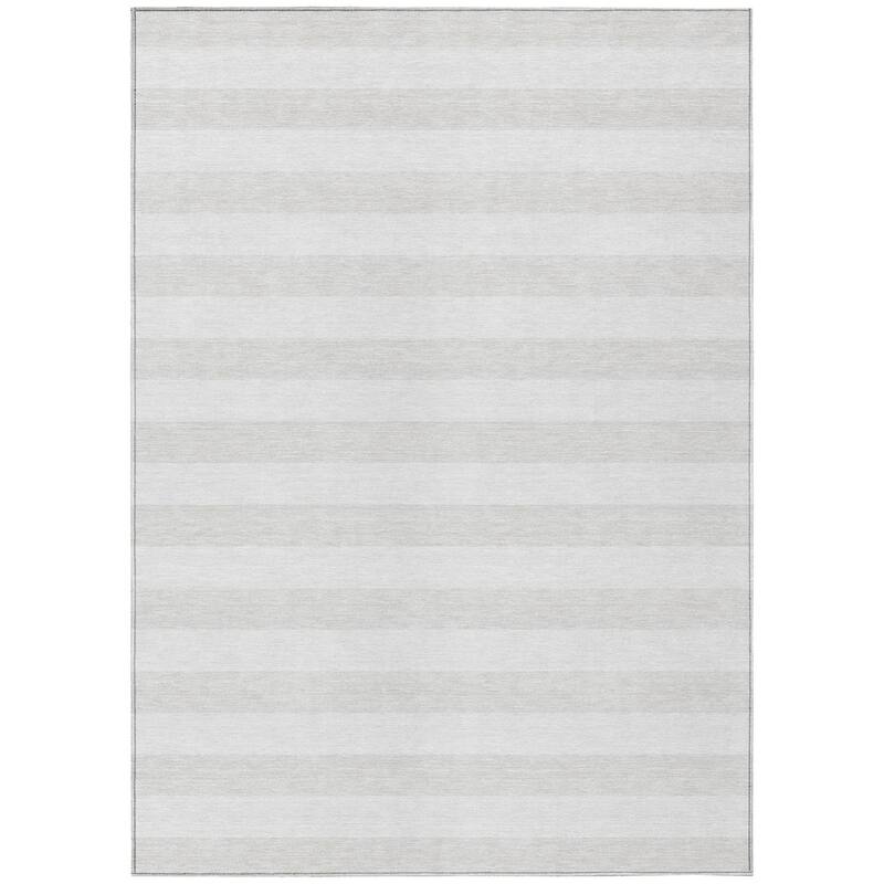 Machine Washable Indoor/ Outdoor Cabana Stripe Chantille Rug