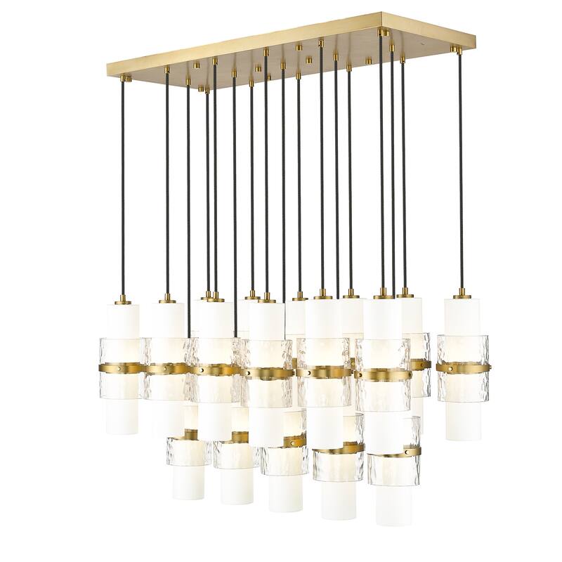 Cayden 17 Light Linear Chandelier in Modern Gold - Modern Gold