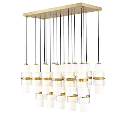 Cayden 17 Light Linear Chandelier in Modern Gold - Modern Gold