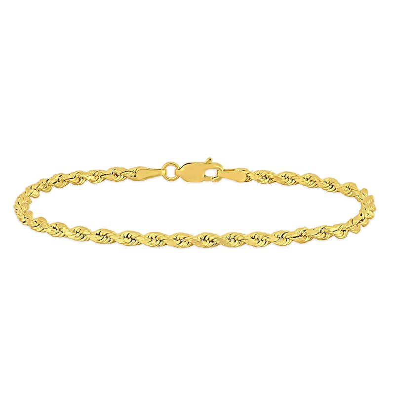 Miadora 14k Yellow Gold 7.25 Inch Rope Chain Bracelet