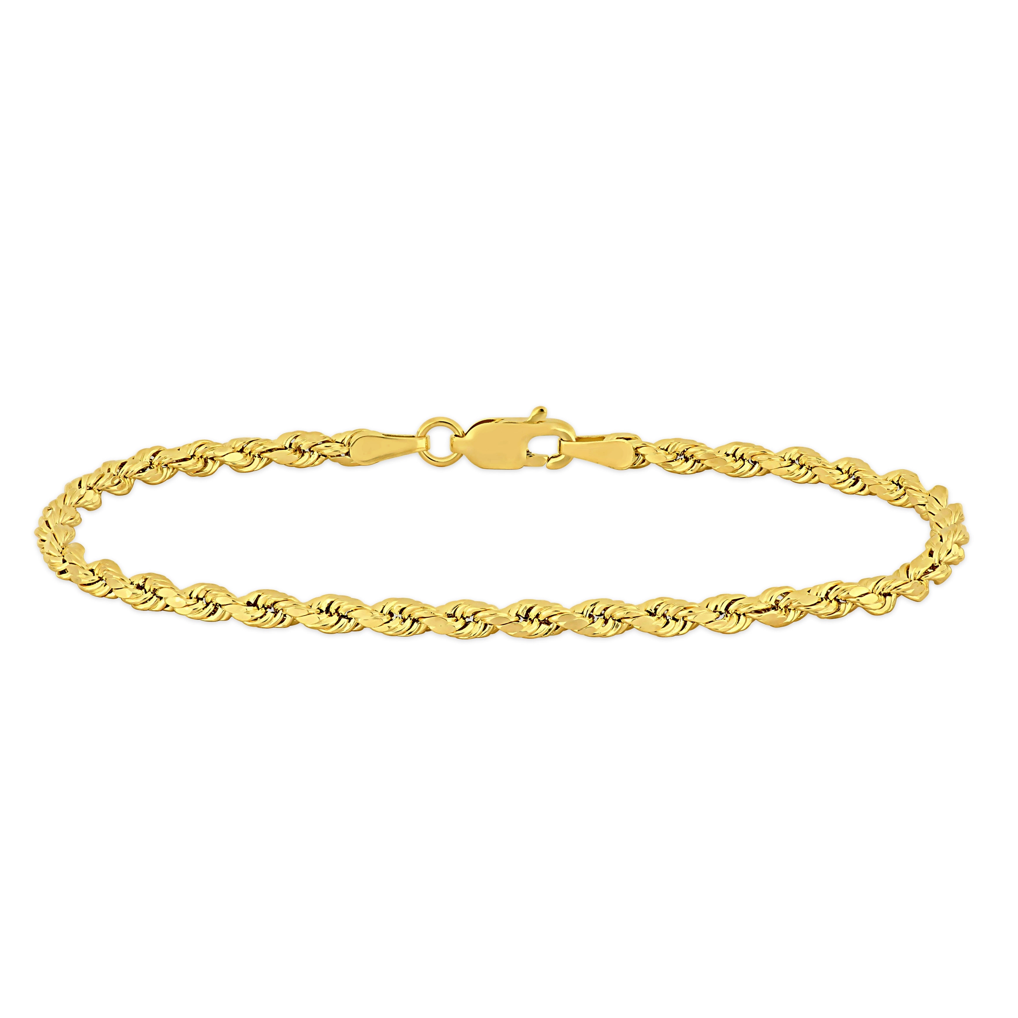 Miadora 14k Yellow Gold 7.25 Inch Rope Chain Bracelet