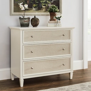 Thea White Finish Beige Linen Drawer Face Dresser by iNSPIRE Q Classic