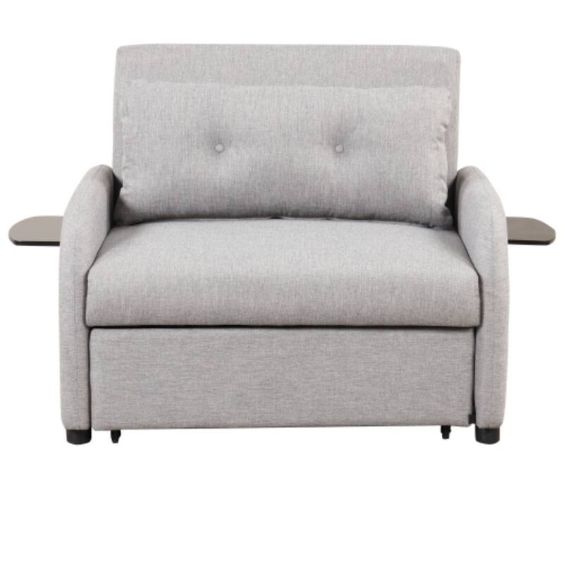 3-in-1 Pull-Out Sofa Sleeper with Collapsible Wing Table & USB Ports by Harper&Bright Designs