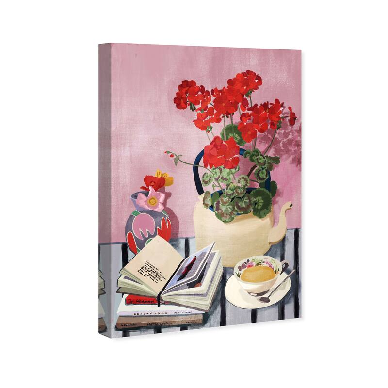 Wynwood Studio Canvas Floral and Botanical Geraniums Red and Traditional Wall Art Canvas Print