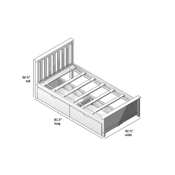 Max and Lily Twin Bed with Under Bed Storage Drawers