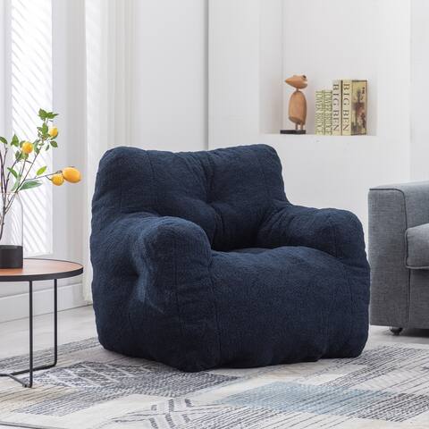 Teddy Fabric Lazy Sofa Memory Sponge Accent Chair Barrel Chair