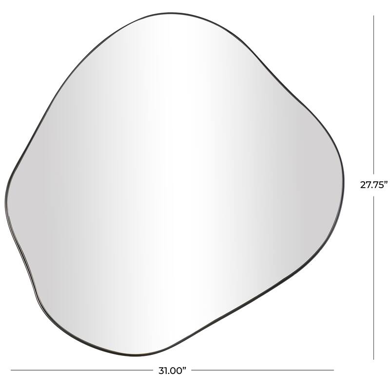 CosmoLiving by Cosmopolitan Black Metal Wavy Abstract Wall Mirror