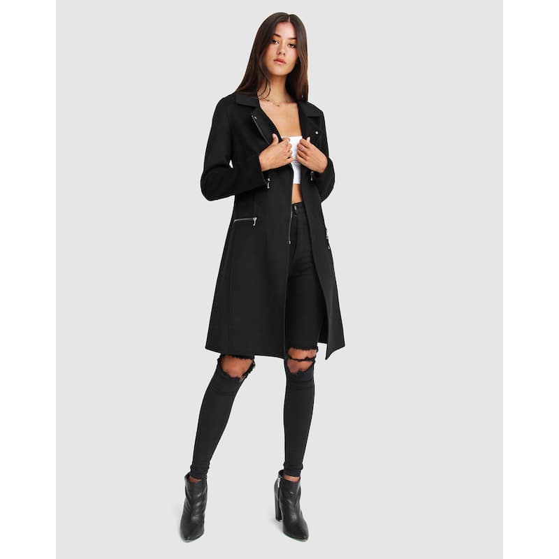 Last Chance Wool Blend Moto Coat