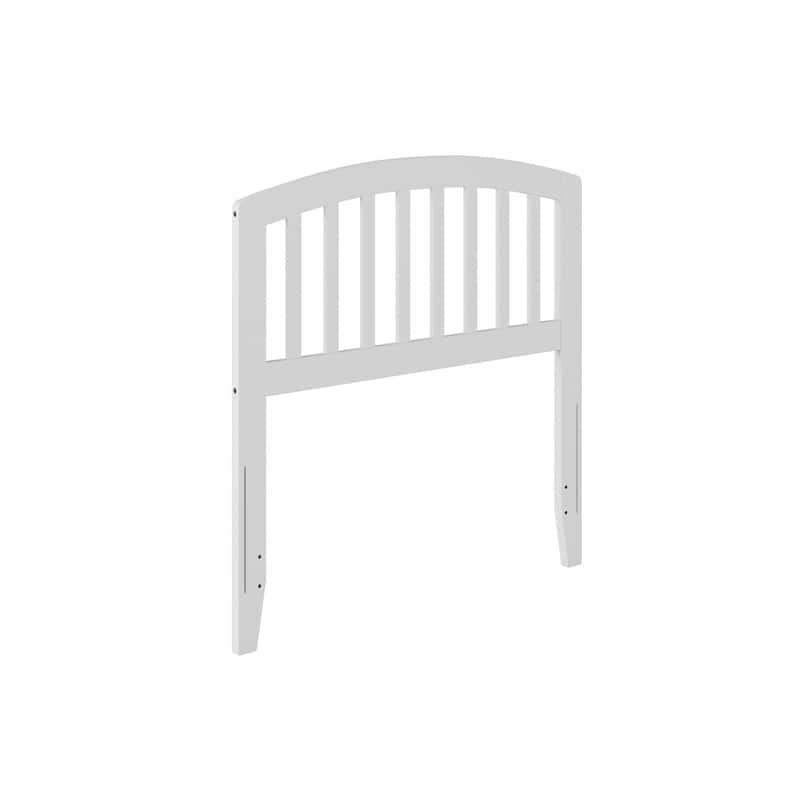 Twin Size Solid Wood Slatted Headboard with Clean Lines, White Finish for Kids or Guest Bedroom Beds
