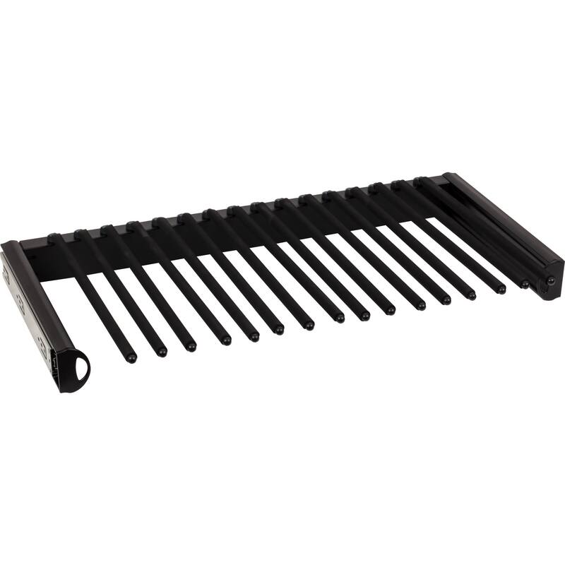 Hardware Resources 16 Hook Pull Out Pants Rack with Full Extension - Matte Black