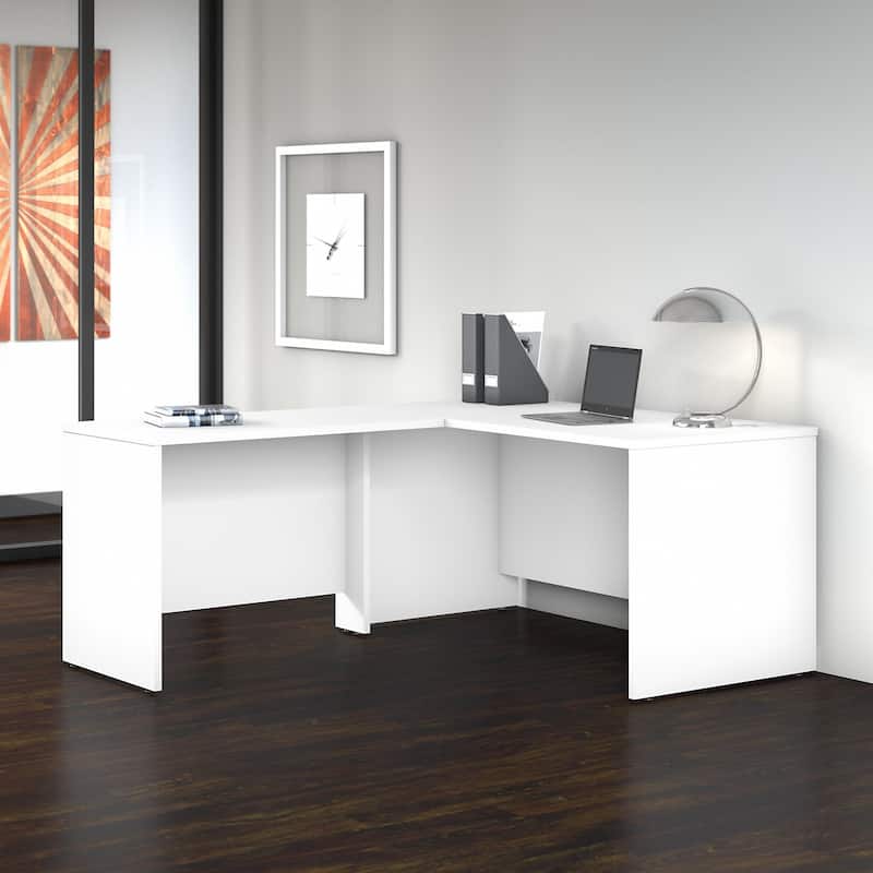 Studio C 60W L Shaped Desk with 42W Return by Bush Business Furniture - White