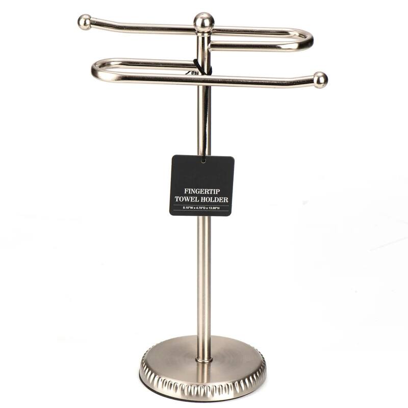 Brushed Satin Nickle Stainless Steel S-Design Fingertip Towel Holder With Heavy Base