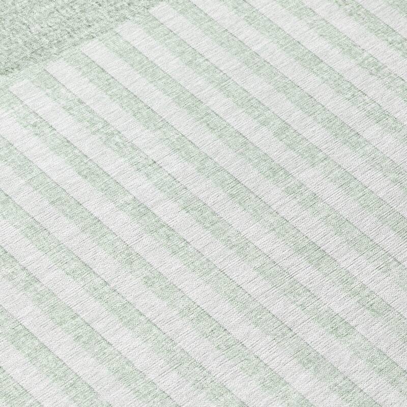 Machine Washable Indoor/Outdoor Contemporary Mod Chantille Rug