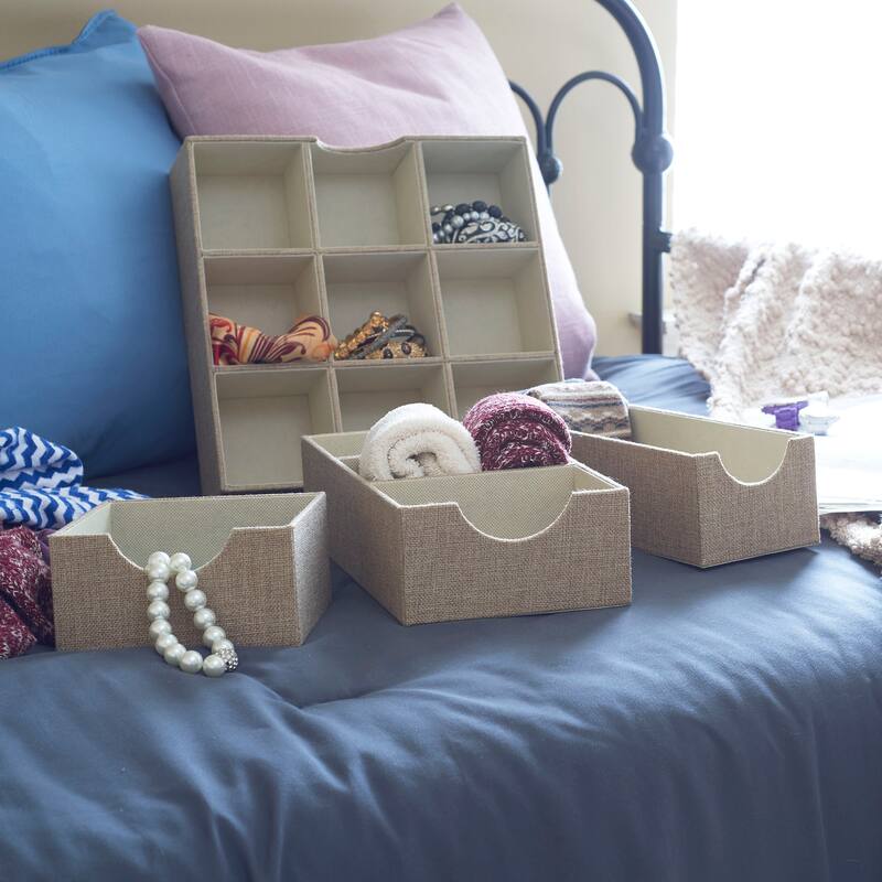 Household Essentials Drawer Organizer Tray with Fabric Cover - 12.0"L x 12.0"W x 3.0"H