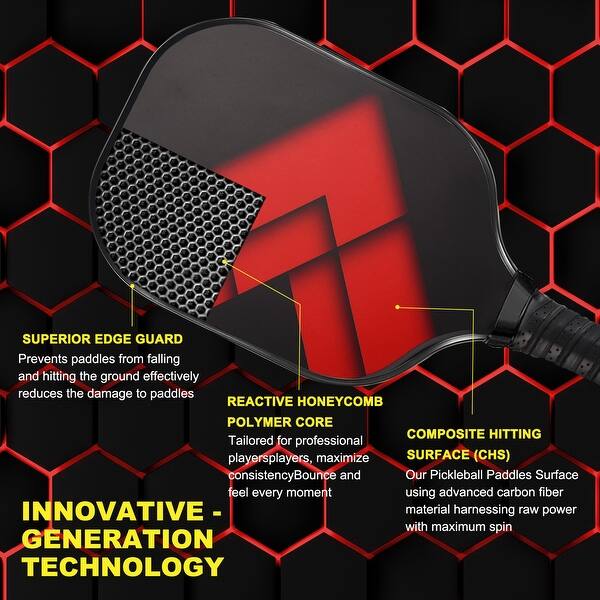 slide 2 of 7, Graphite Pickleball Paddles Carbon Fiber Racket with Protective Cover - Multicolor Multicolor