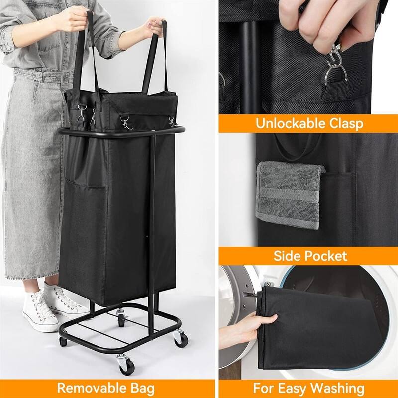 100L Rolling Laundry Hamper with Wheels - 16.5"L x 12.6"W x 31.9"H