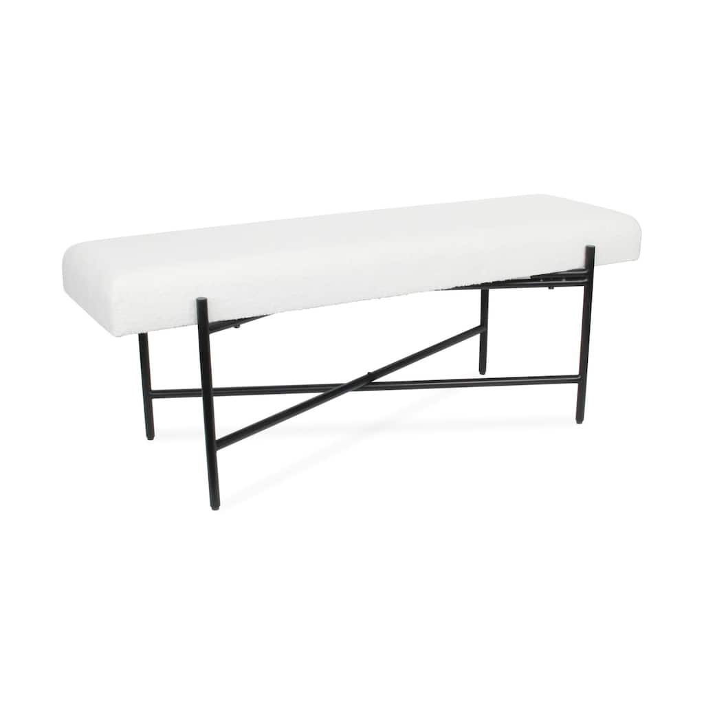 Cushion Top Entryway Bench - 47" - White and Black