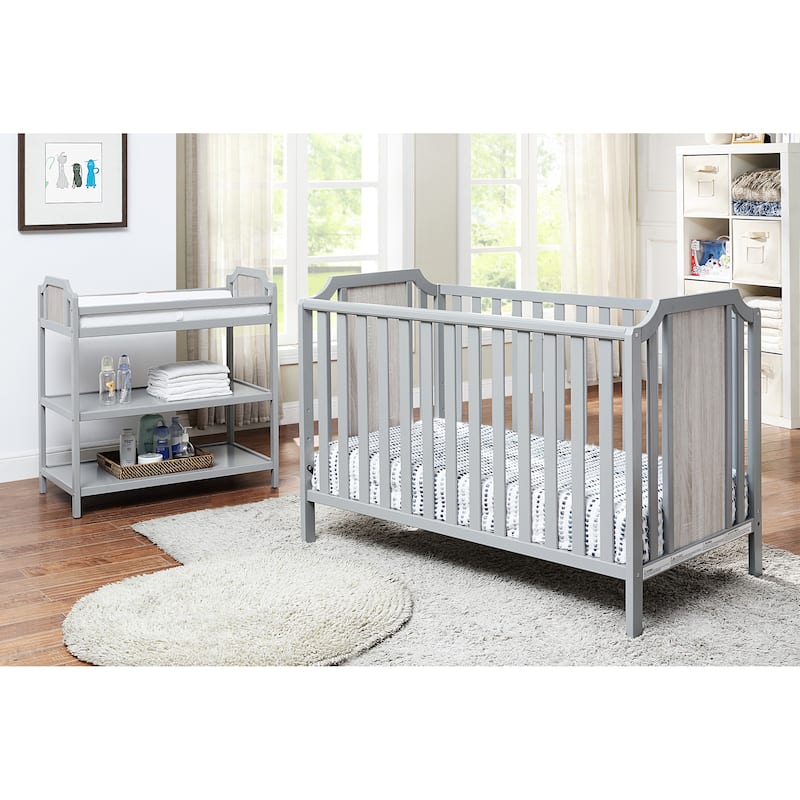 Brees Island 3-in-1 Convertible Crib Gray/Graystone - Grey
