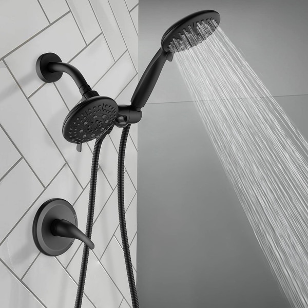 Shower Faucet Combo LED Rainfall Shower With Hand Shower Mixer Tap Chrome 
