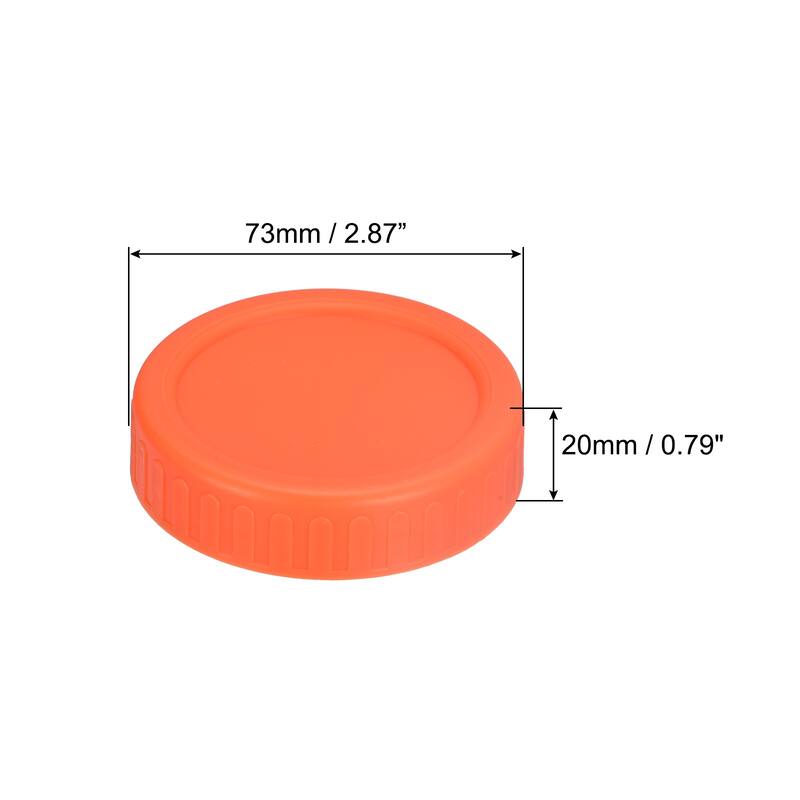 Mason Jar Lids, 10pcs Regular Mouth Storage Lids with 10 Silicone Ring - Orange