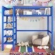 preview thumbnail 1 of 16, Artsy Full Size Metal Loft Bed with 4-Tier Shelves and Storage, Blue Blue