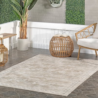 Nuloom Aine Bordered Machine Washable Indoor/Outdoor Area Rug