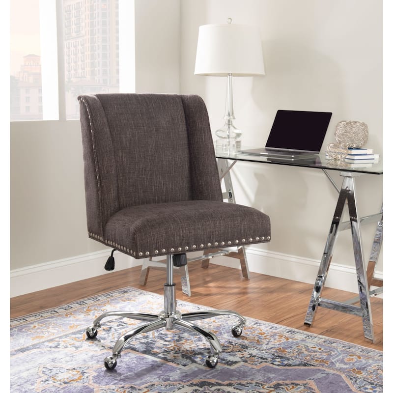Solid Adjustable Office Chair - 41.5" - Charcoal Gray and Silver