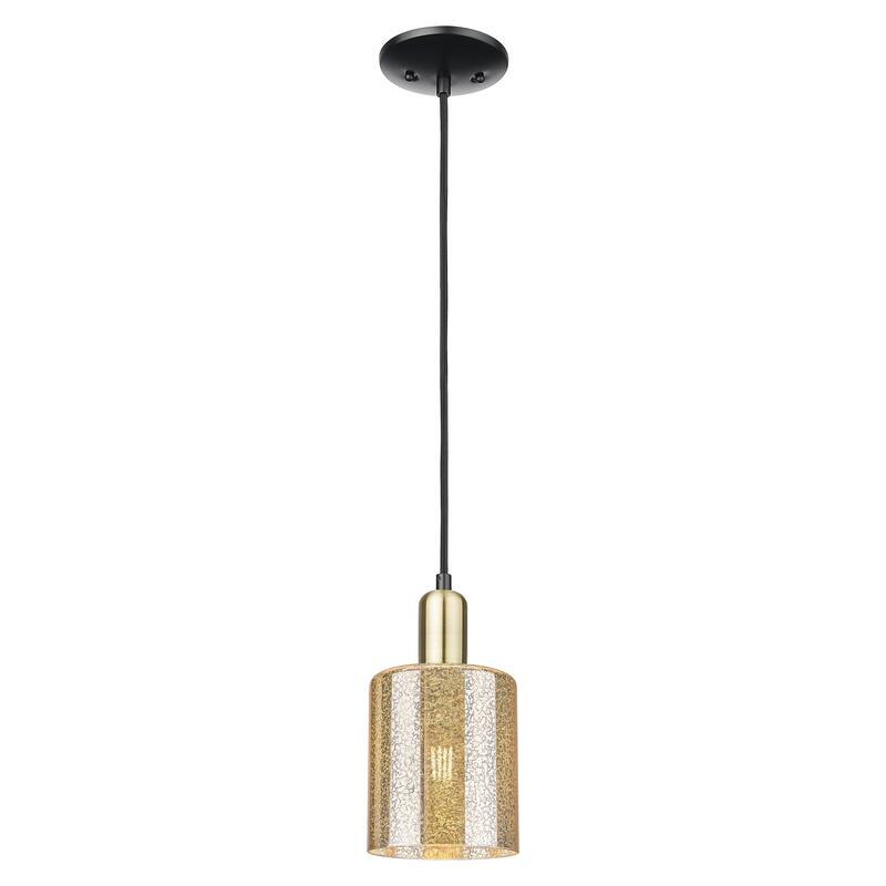 Innovations Lighting Endless Possibilities Arcadia - Cobbleskill - 1 Light 5" Cord Hung Mini Pendant - Mercury/Black Antique Brass
